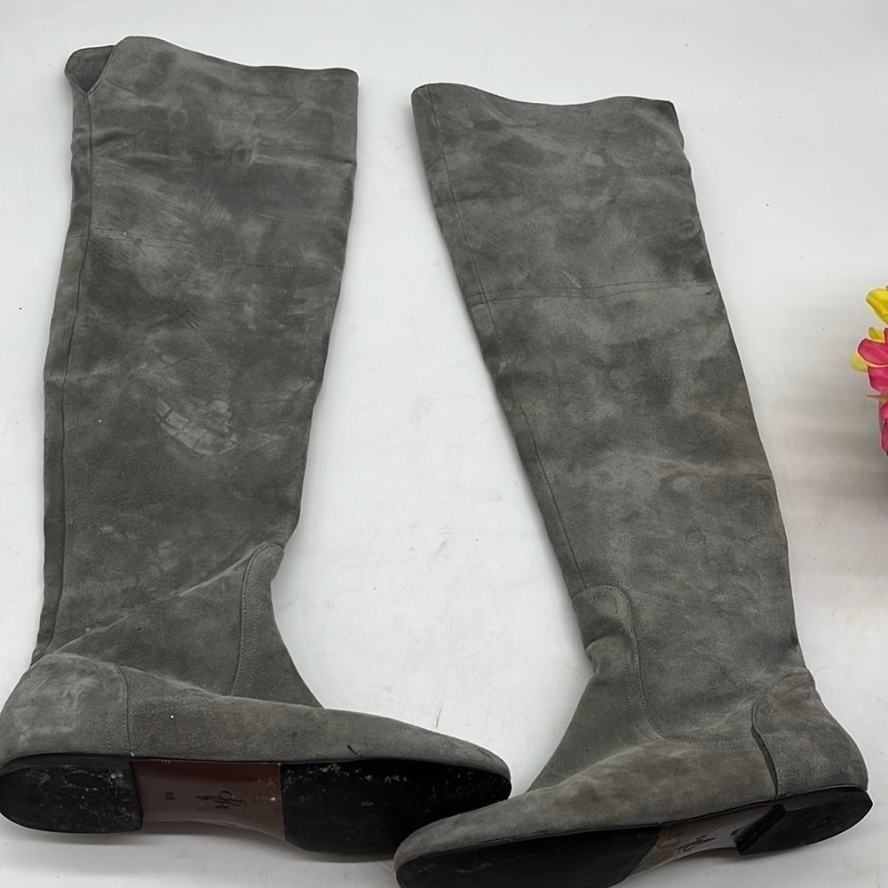 Cole Haan Izzy Gray Suede over The Knee tall boots Sz 8. TB2022A
